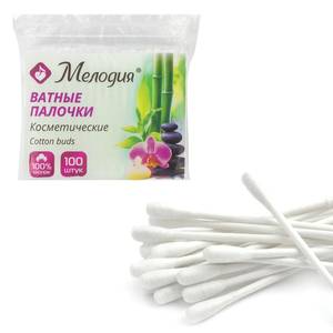 МЕЛОДИЯ Ватные палочки Мелодия 100шт (полиэтиленовый пакет)