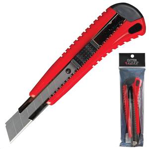 LACO Нож канцелярский LACO 18мм 3 лезвия в комплекте, автофиксатор, корпус ассорти