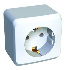 Кунцево-Электро Розетка одноместная с заземлением для открытой проводки