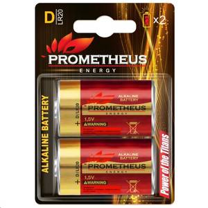 PROMETHEUS Батарейка PROMETHEUS ENERGY D (LR20) 2100min 3,9om по 2шт в блистере