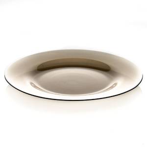 Pasabahce Тарелка стеклянная Броунз 26см обеденная дымчатая