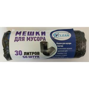 НЭП Мешки для мусора (пакеты) ПНД V-Clean 30л*50шт