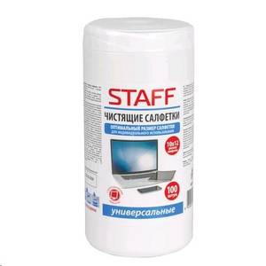 STAFF Чистящие салфетки STAFF для LCD (ЖК)-мониторов, сухие и влажные в тубе, 50+50шт
