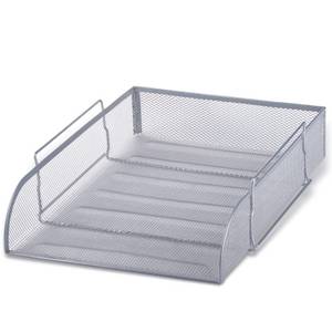 BRAUBERG Лоток горизонтальный для бумаг BRAUBERG Germanium 1-х секционный металлический 260*337*77мм