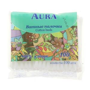  Ватные палочки Aura 100шт (пакет)