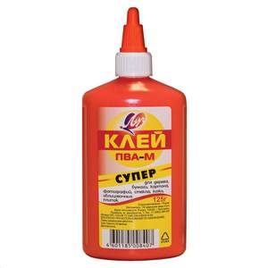 Луч Клей ПВА-М ЛУЧ Супер 125г (бумага, картон, кожа, ткань, дерево, стекло, фотографии)