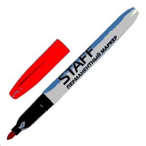STAFF Маркер перманентный STAFF 2мм эргономичный корпус, круглый наклон