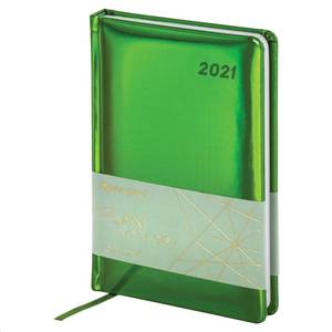 BRAUBERG Ежедневник датированный BRAUBERG Holiday А5 2021 кожзам зеркальный