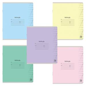 ЮНЛАНДИЯ Тетрадь 12л A5 ЮНЛАНДИЯ Классическая, 5 видов, косая линия, обложка картон