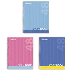 BRAUBERG Тетрадь BRAUBERG А5 ЭКО 48л однотонная, клетка, гребень, обложка картон