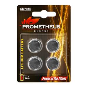 PROMETHEUS Батарейка CR2016 PROMETHEUS ENERGY 3V 155mAh по 4шт в блистере