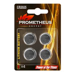 PROMETHEUS Батарейка CR2025 PROMETHEUS ENERGY 3V 155mAh по 4шт в блистере