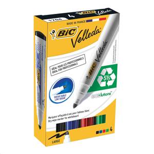 BIC Маркеры для доски BIC Velleda 4шт 1,4-5мм круглый наконечник