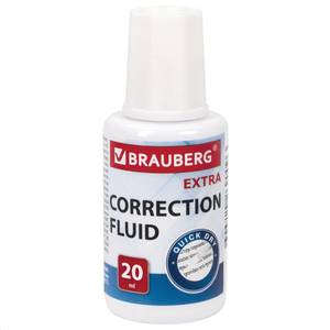 BRAUBERG Корректирующая жидкость (штрих) BRAUBERG EXTRA 20мл быстросохнущая, с кисточкой