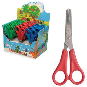 Пифагор Ножницы 135мм ПИФАГОР с линейкой, ассорти, в дисплее