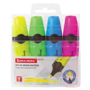 BRAUBERG Набор текстовыделителей BRAUBERG DELTA 4шт 1-5мм