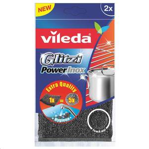 Vileda Мочалка металлическая (сетка) Vileda Power Inox для посуды 2шт 40г