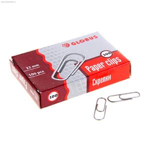 GLOBUS Скрепки GLOBUS 22мм 100шт без покрытия