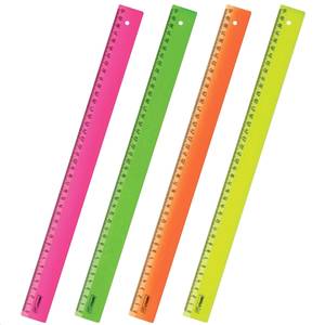 Стамм Линейка пластиковая 40см СТАММ Neon непрозрачная, неоновая