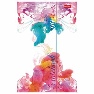 HATBER Блокнот A5 HATBER Потоки Цвета 96л клетка, скоба, обложка картон