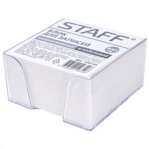 STAFF Блок для записей STAFF в прозрачной подставке, куб 9*9*5см, белизна 70-80%